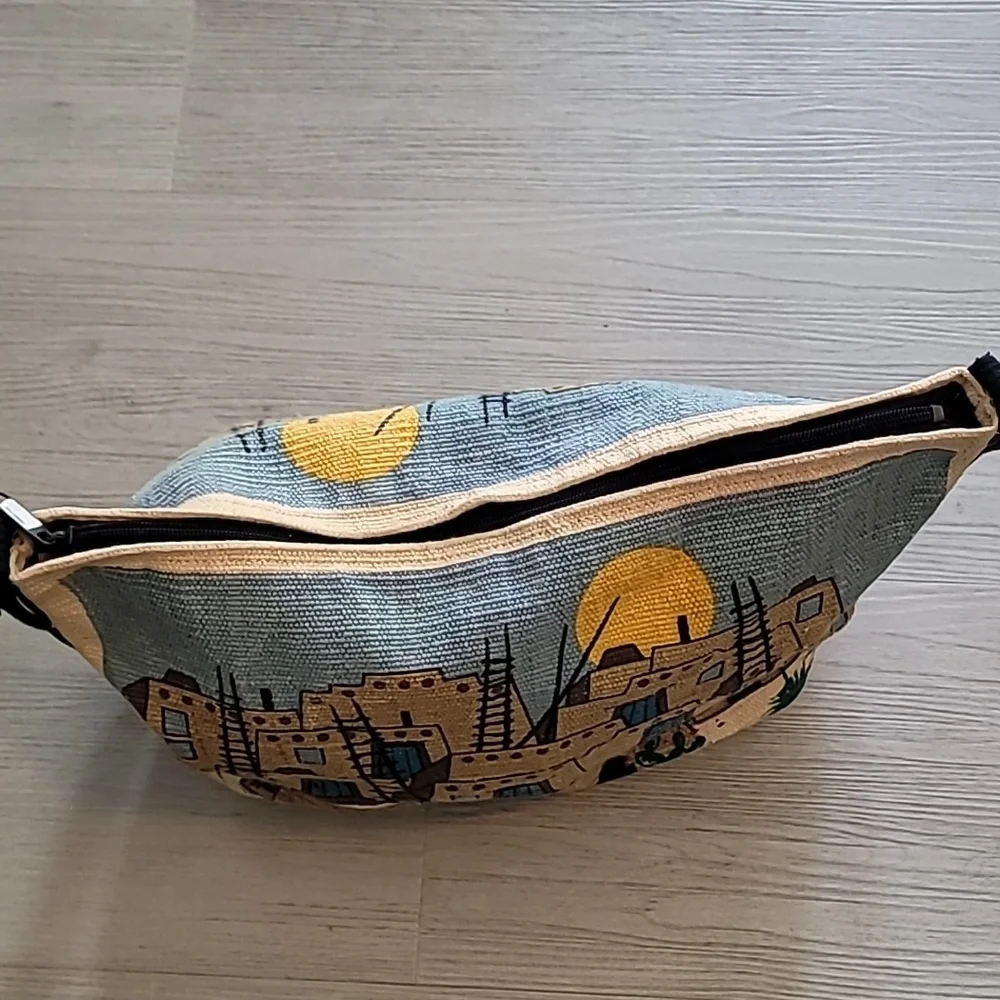 El Paso Saddle Blanket Co Southwestern Tapestry Tote Bag Adobe Village Western